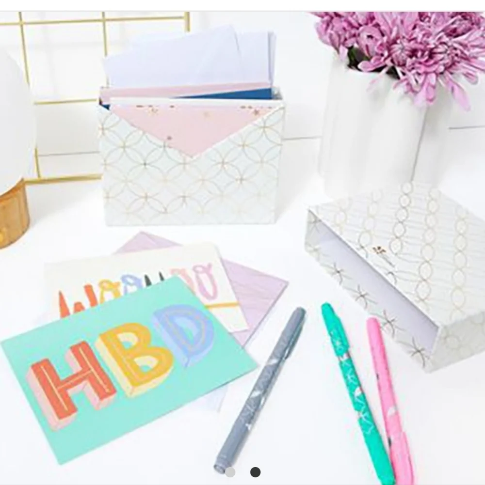 NWT! Erin Condren- Colorful Greeting Card 16 Pack Set with Storage Box!